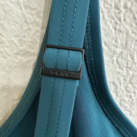 DKNY Teal Ruched One Piece Swimsuit Size XL - Picture 8 of 16